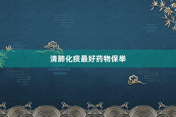 清肺化痰最好药物保举